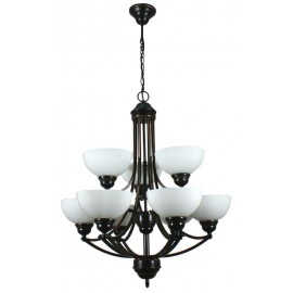 Lighting Inspiration-Houston 6+3 (9Lt) Pendant-Bronze / Chrome